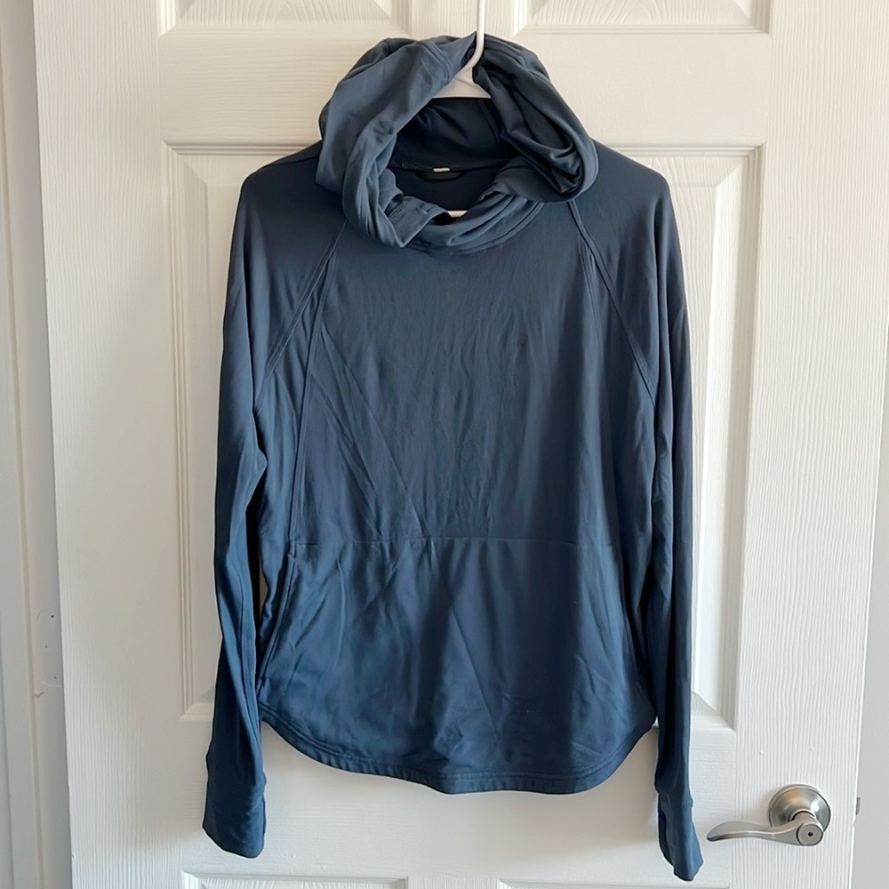 Lululemon Athleta Pick Up The Pace Long Sleeve Pullover Hoodie Blue Stre… - Picture 4 of 7